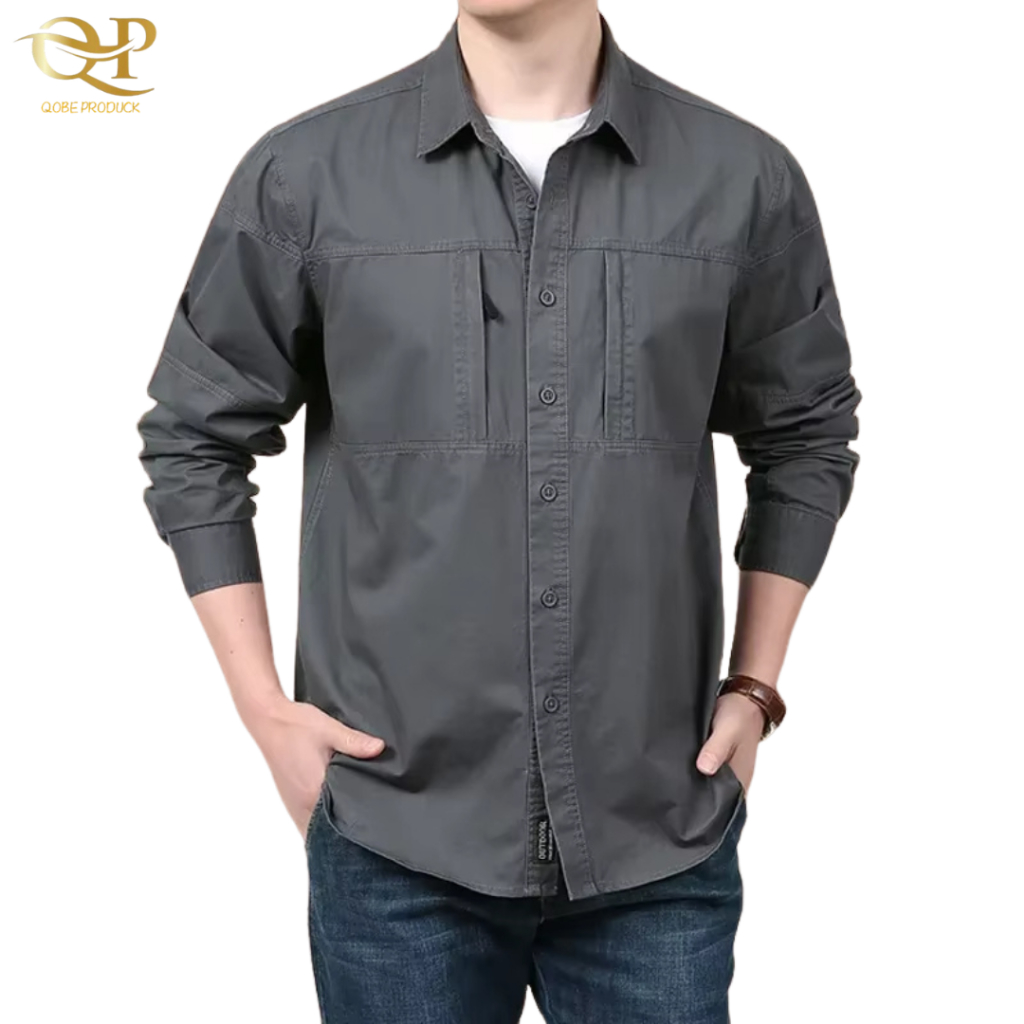 เคมีจา เสื้อยุทธวิธีแขนยาวผู้ชายสีเทาเข้ม/เสื้อยุทธวิธี/เสื้อเชิ้ตผู้ชาย/เสื้อสีดํา/เสื้อยุทธวิธีสีดํา/เสื้อยุทธวิธีพรีเมี่ยม/เสื้อยุทธวิธี/เสื้อยุทธวิธีผู้ชาย/เสื้อเชิ้ตผู้ชาย/เสื้อย