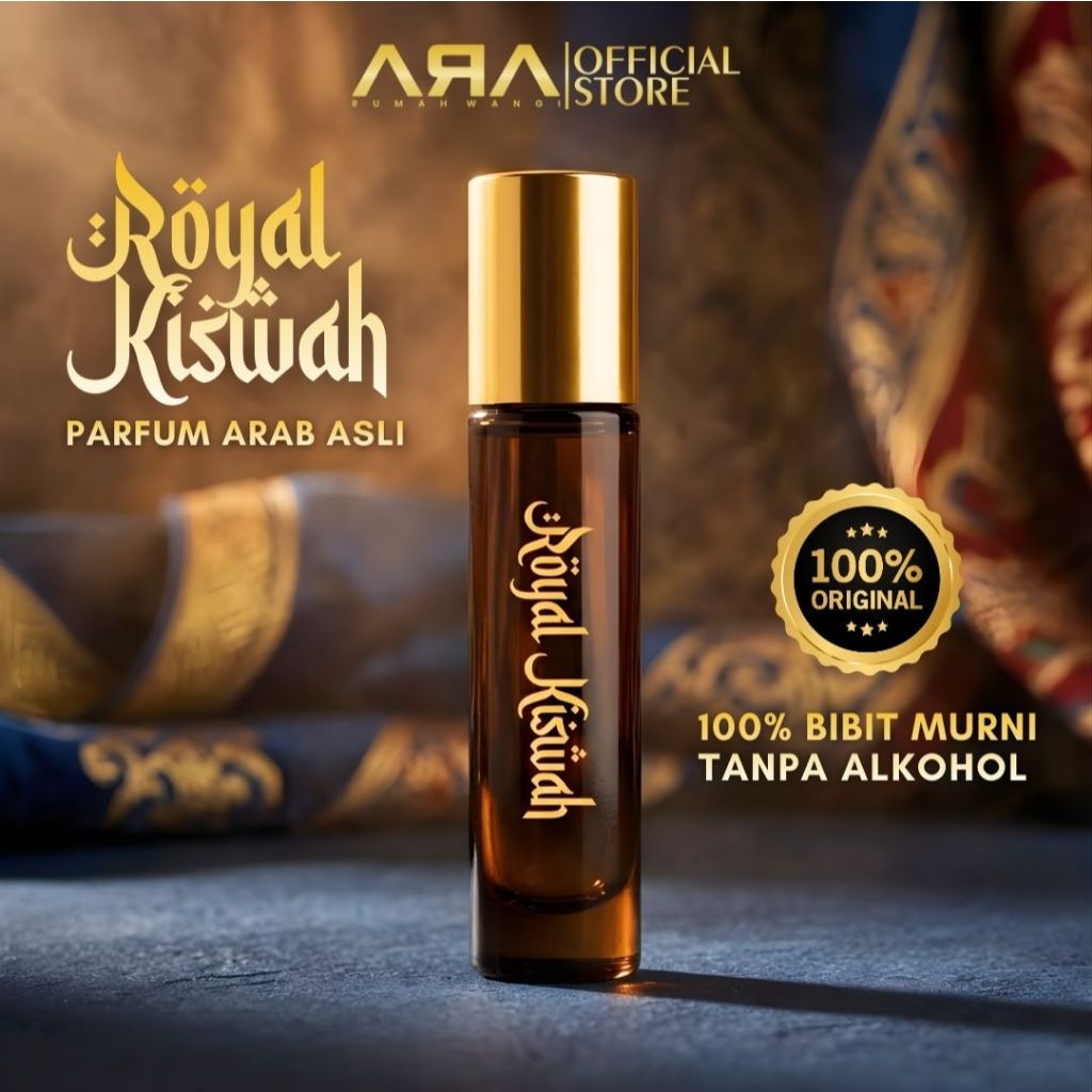 น้ำหอม KASTURI ARAB ROYAL KISWAH น้ำหอมสำหรับการทำอิบาดะห์ ปราศจากแอลกอฮอล์ กลิ่นหอมลักชัวรี ศักดิ์สิทธิ์ ผ่อนคลาย ติดทนนาน จากส่วนผสมธรรมชาติ Rumahwangiara