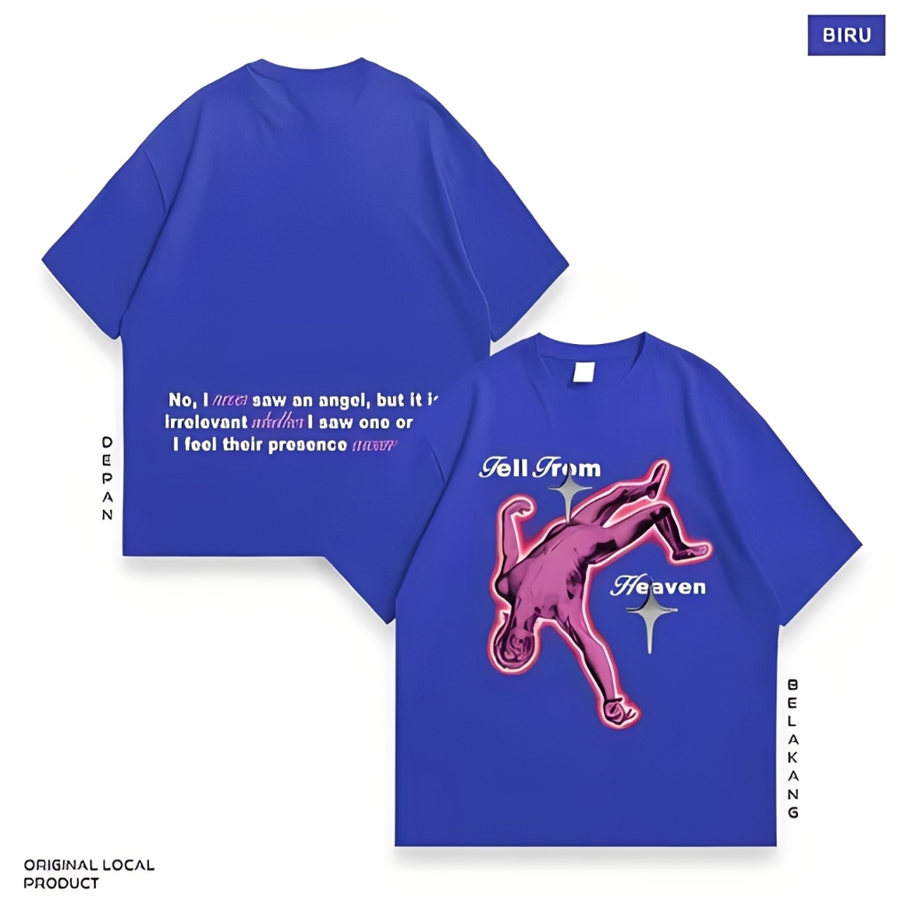 เสื้อยืดเด็ก Boxy Oversize Blue Electric Genesis - Fallen Angel - เสื้อผ้าเด็ก อายุ 3 ถึง 12 ปี DISTRO T-SHIRTS เสื้อยืดเด็ก เสื้อยืดราคาถูก เสื้อยืดเด็ก เสื้อยืดอะคริลิค.ท้องถิ่น09
