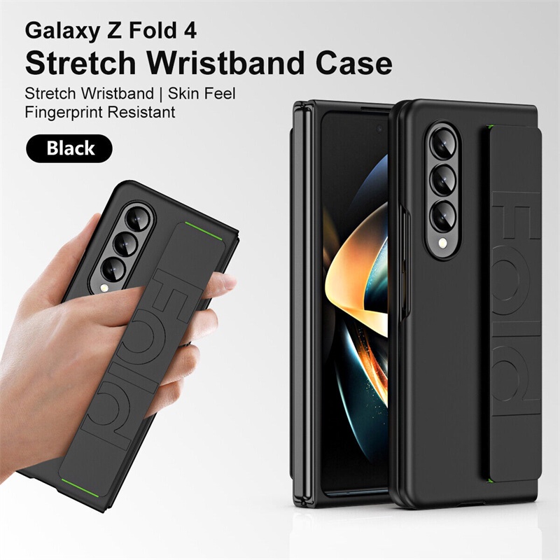 สายรัดข้อมือแบบยืดหยุ่นแบบพกพาฝาครอบ Samsung Galaxy Z พับ 6 Z พับ 5 Z พับ 7 สายรัดข้อมือแบบยืดได้ปลอก Z พับ 7 6 5 Hard Pc Shell