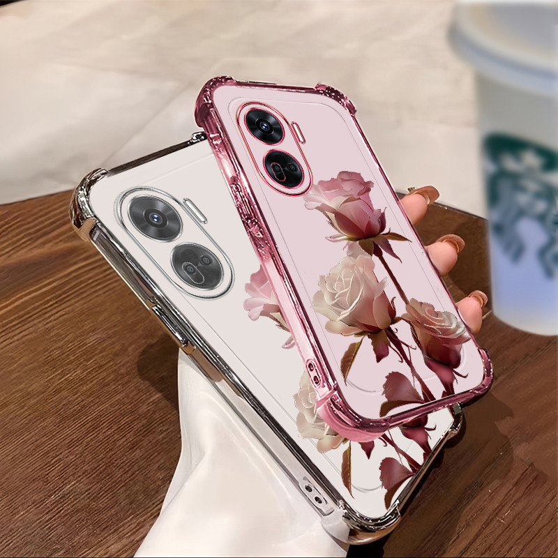 เคสสําหรับ OPPO Reno 11 12 13 12F 13F Pro 5G เคสโทรศัพท์ TPU สามกุหลาบ 2025 ราคาถูกกันกระแทกปกการออกแบบใหม่ความงาม