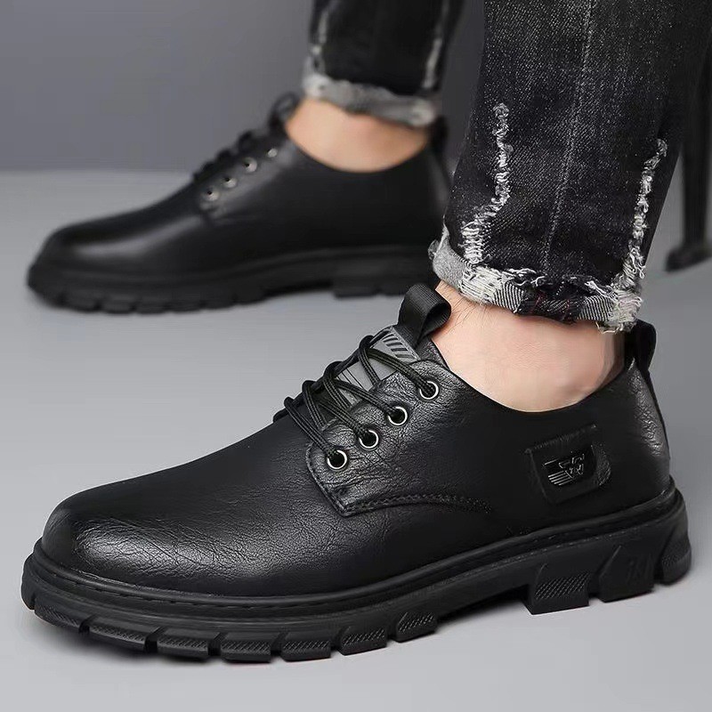 รองเท้า shoes9908-รองเท้าหนังลําลองผู้ชายรองเท้าหนังรองเท้า Soft-Soled Anti-Slip Wear-Resistant ธุรกิจรองเท้าหนังโดยรวมรองเท้าผู้ชายรองเท้าอินเทรนด์ 009 APSK