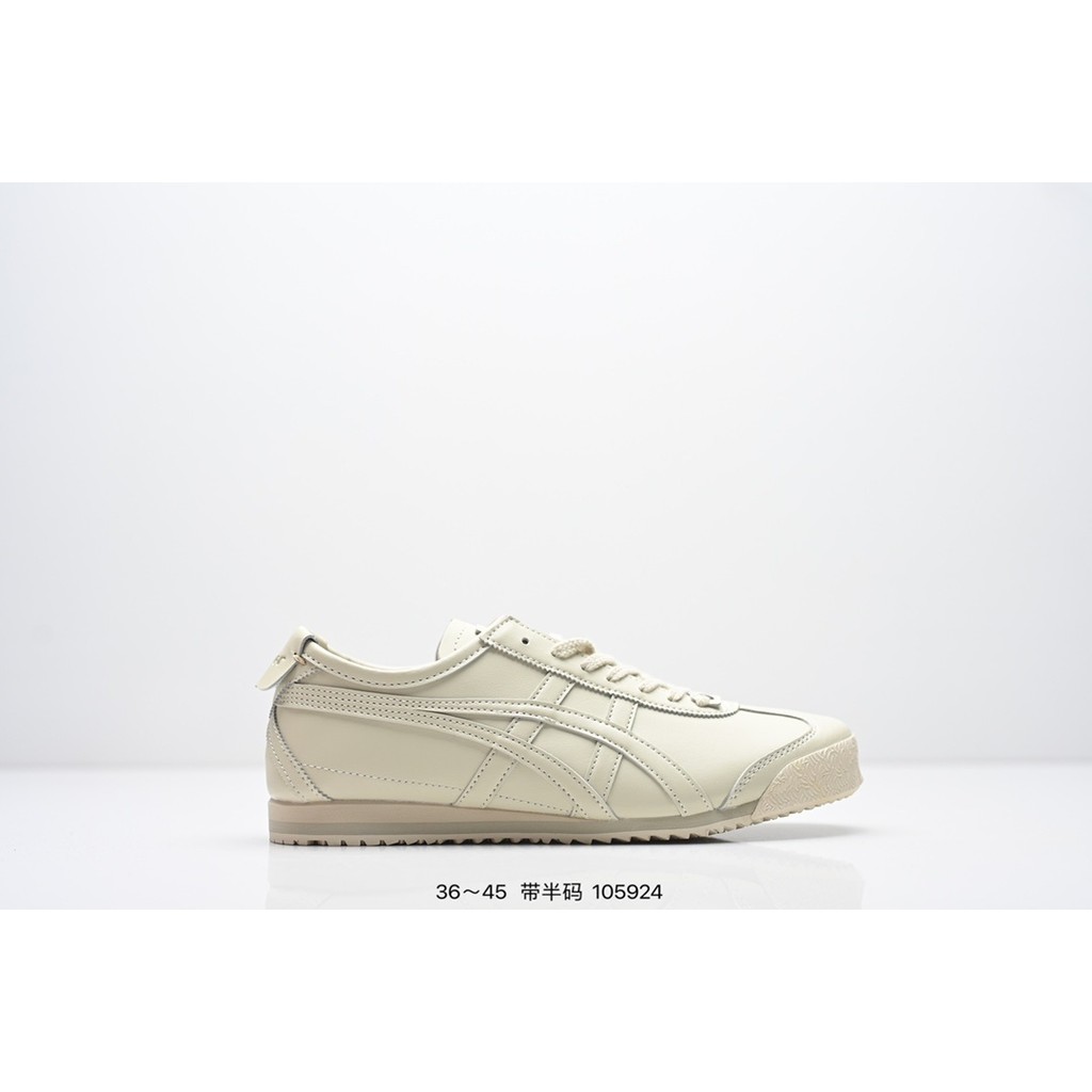 Asics MEXICO 66 SD Retro Casual รองเท้าหนังวัว สไตล์วิ่งคลาสสิก ป้องกันลื่น พื้นRB รองเท้าสำหรับทุกโอกาส