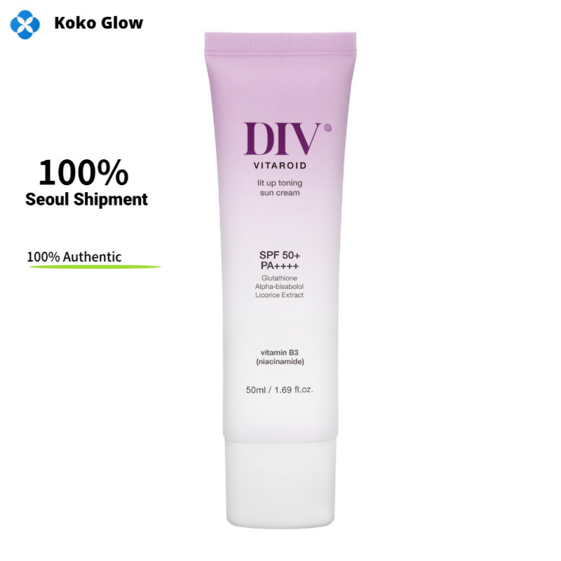DIV Rit-Up Toning Sun Cream 50ml SPF50+ PA++++ กันแดดปรับสีผิว กระจ่างใส ลดรอยดำ ครีมกันแดดเกาหลี ผิวแห้งสิวง่ายใช้ดี เนื้อบางเบาไม่มัน ฟินิชฉ่ำผิวเนียนนุ่ม พร้อมบำรุงให้ผิวสดชื่น กระชับรูขุมขน ลดรอยแดง ครีมกันแดดตัวเดียวจบทั้งปรับสีและกันแดด
