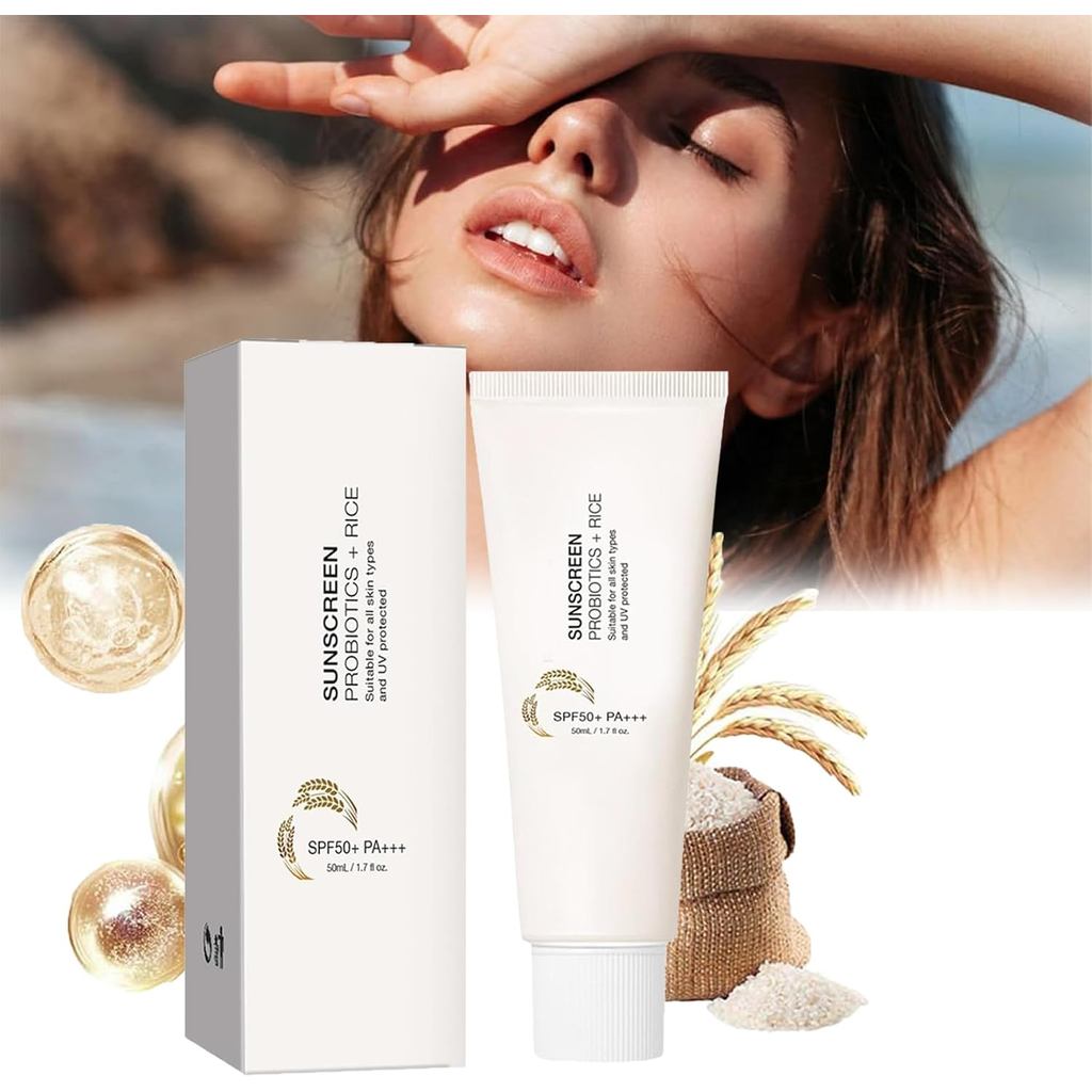 Rice + Probiotics SPF50+ PA++++ ครีมกันแดด ครีมกันแดด SPF 50 เซรั่มกันแดดกันน้ํา Rice Probiotics Sunscreen SPF50+ ครีมกันแดด Rice Sun Protection เกาหลี 50 ml (1 ชิ้น)