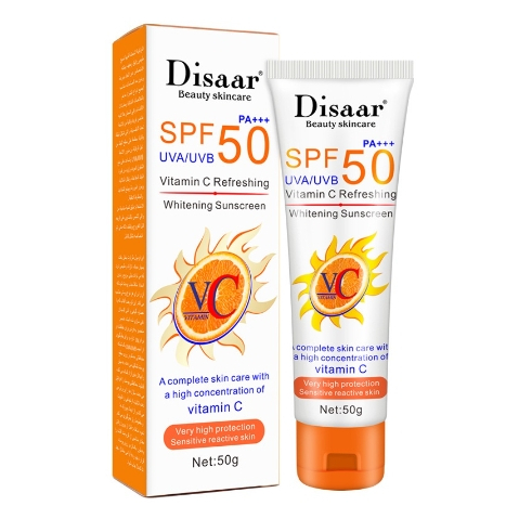 DISAAR VC ครีมกันแดด ทาหน้าและผิวกาย SPF 50 ไวท์เทนนิ่ง กันแดด ผิวครีมป้องกันรังสียูวีควบคุมความมันครีมกันแดดกันน้ำ