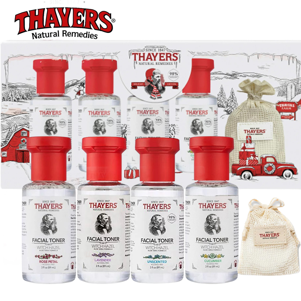 นำเข้า🇺🇸 กิ๊ฟเซ็ท ชุดของขวัญ โทนเนอร์ Thayers ปราศจากแอลกอฮอล์ Thayers, 3oz, 4ct