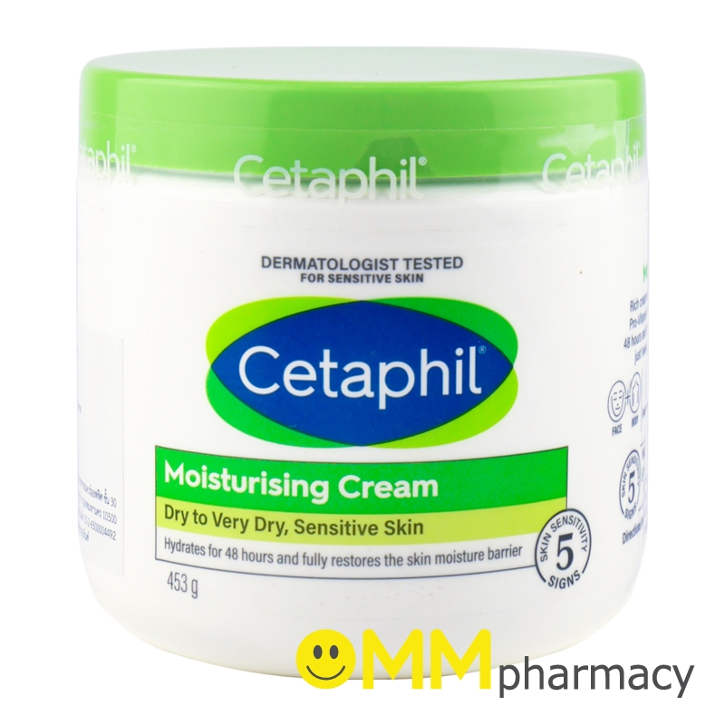 Cetaphil Moisturizing Cream 453 g. เซตาฟิล มอยซ์เจอไรซิ่ง ครีม สำหรับผิวบอบบาง ผิวแห้ง ผิวแพ้ง่าย