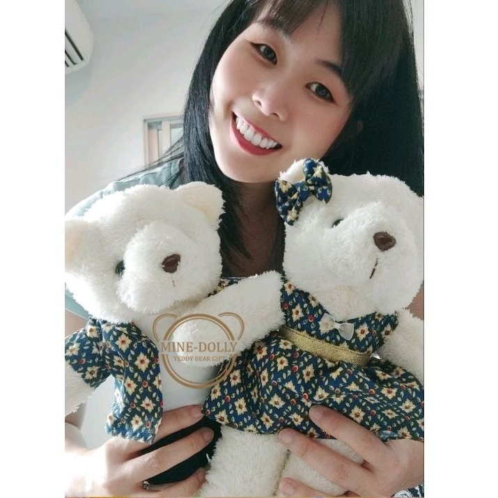 ตุ๊กตาหมี คู่ชุดผ้าลายไทย ของขวัญครบรอบ ของขวัญวันเกิด ของขวัญน่ารักๆ พร้อมส่ง ราคาถูก