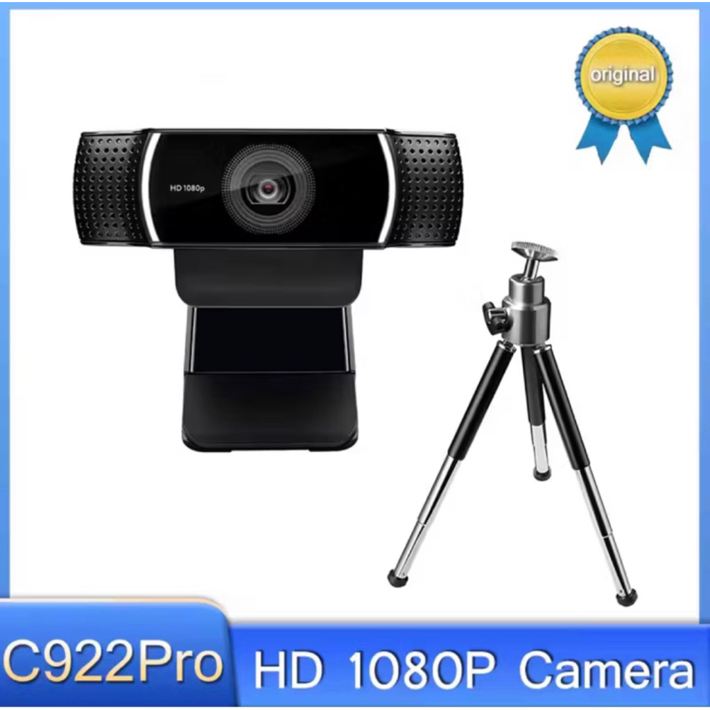 2024 C922 Pro เว็บแคมของแท้1080P 30FPS เว็บแคมแบบFull HD กล้องเว็บแคมออโต้โฟกัสแบบเว็บแคมในตัวการประชุมด้วยไมโครโฟนในตัว
