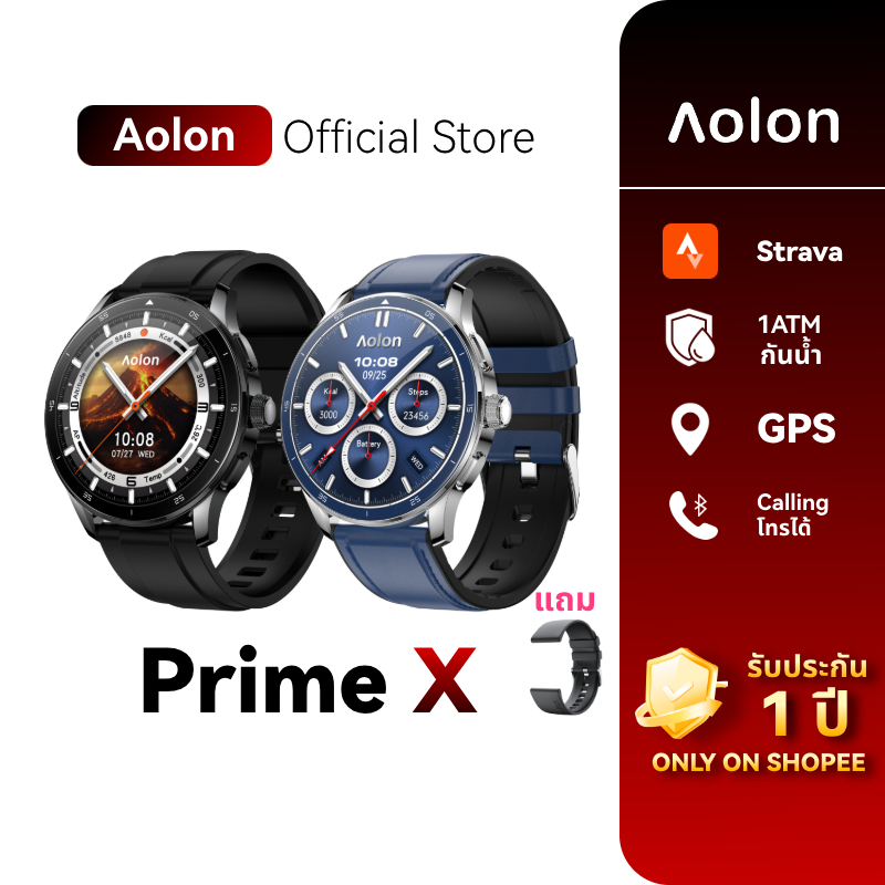 Aolon Prime X Smartwatch GPS AMOLED AOD สมาร์ทวอทช์ 1 ATM กันน้ำ Bluetooth Calling Health Monitoring นาฬิกา smartwatch