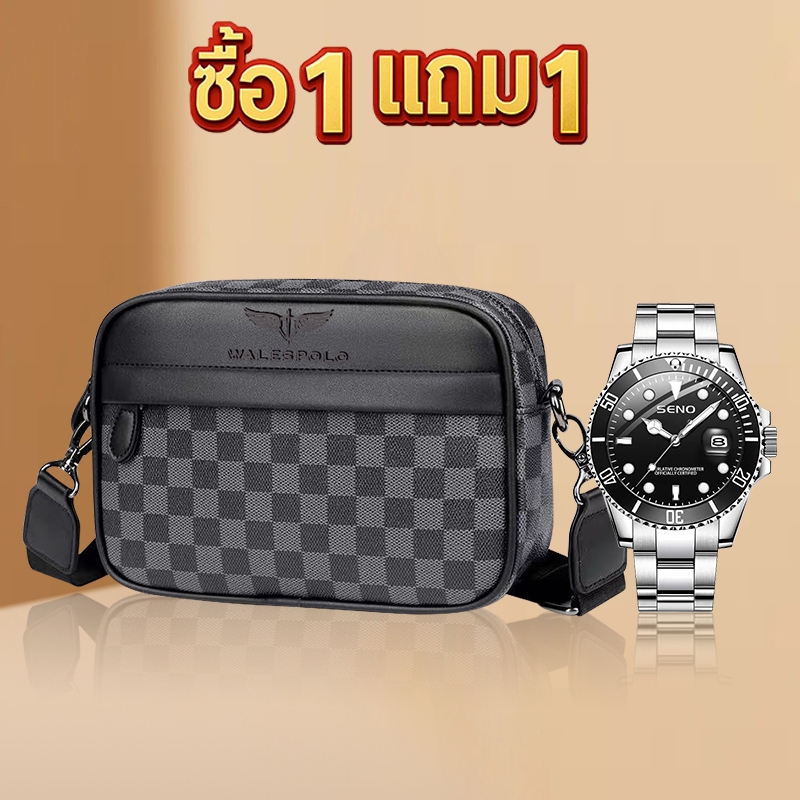 พร้อมส่ง กระเป๋าสะพายผู้ชาย กระเป๋าPU ลายหนังซิปเยอะ งานดีมาก หนังแท้ แฟชั่น Fashion รุ่นใหม่ล่าสุด ราคาถูก ของขวัญวันเก