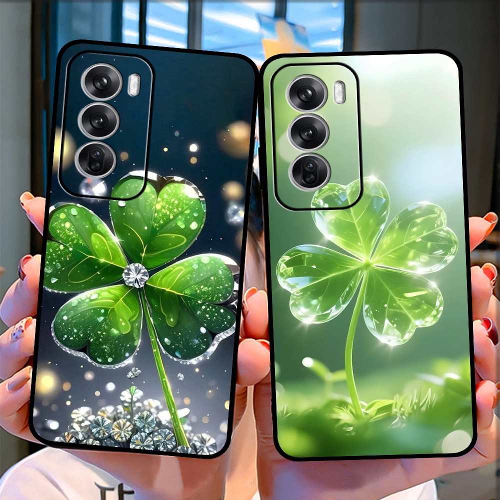 เคสโทรศัพท์สําหรับ Oppo Reno 12 5G - Reno 12 PRO 5G - Reno 12F รูปทรงโคลเวอร์สี่ใบนําโชค สวยและราคาถูก Anhcase88